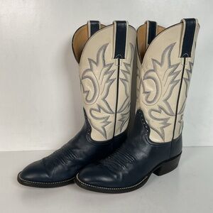 Honcho’s Navy Cowgirl Boots 6 C Custom USA Made